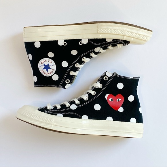 COMME Des GARÇONS PLAY Converse Chuck Taylor black white Polka Dot Sneakers - Picture 5 of 10